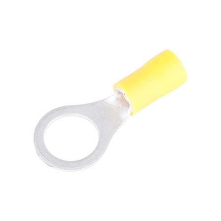 Ring Terminal, 600 V, 12 To 10 AWG Wire, 14 To 38 In Stud, Vinyl Insulation, Yellow